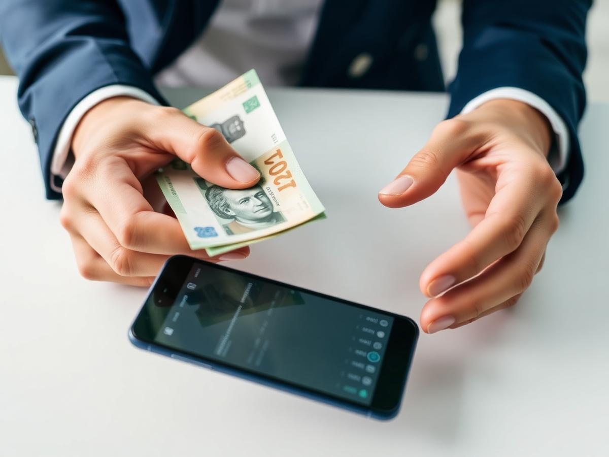 Atendimento de câmbio com moeda estrangeira e consulta de cotações no celular